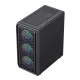 Κουτί Gaming Case Powertech PT-1309, με Tempered Glass, 4x ARGB Fans, ATX Mid Tower, Μαύρο