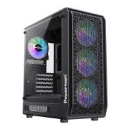 Κουτί Gaming Case Powertech PT-1309, με Tempered Glass, 4x ARGB Fans, ATX Mid Tower, Μαύρο