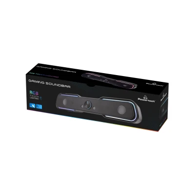 POWERTECH gaming soundbar PT-974, 10W RMS, Bluetooth, 3.5mm, RGB, μαύρο