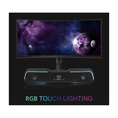 POWERTECH gaming soundbar PT-974, 10W RMS, Bluetooth, 3.5mm, RGB, μαύρο