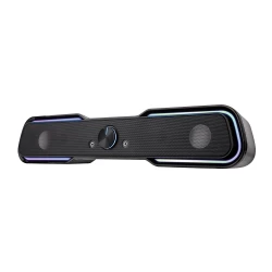 POWERTECH gaming soundbar PT-974, 10W RMS, Bluetooth, 3.5mm, RGB, μαύρο