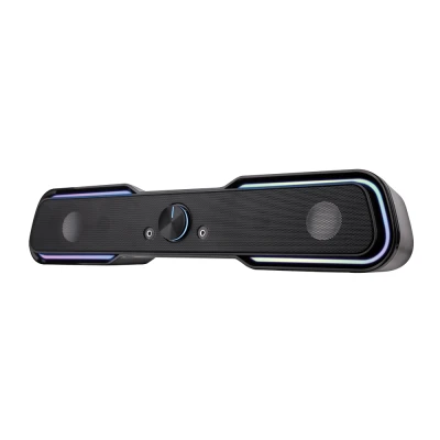 POWERTECH gaming soundbar PT-974, 10W RMS, Bluetooth, 3.5mm, RGB, μαύρο
