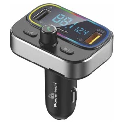 FM Transmitter POWERTECH PT-999 RGB QC3.0 Bluetooth με οθόνη & ενσωματωμένο μικρόφωνο για κλήσεις