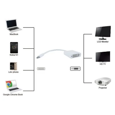 Αντάπτορας POWERTECH PTH-036 USB Type-C σε DVI 4K