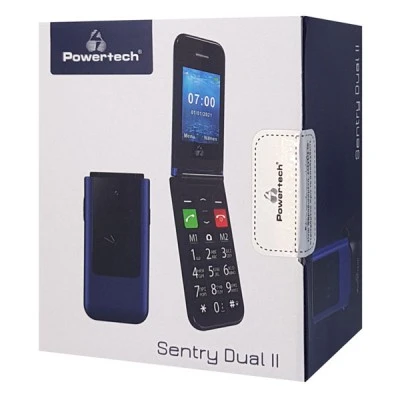 Κινητό τηλέφωνο POWERTECH Sentry Dual II με 2 οθόνες λειτουργία SOS Call και φακό