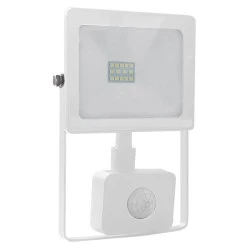 Προβολέας led slim 10W λευκός με ανιχνευτή κίνησης 6000k ψυχρό λευκό φως 230V 880Lm IP66
