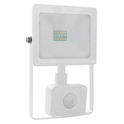 Προβολέας led slim 10W λευκός με ανιχνευτή κίνησης 6000k ψυχρό λευκό φως 230V 880Lm IP66