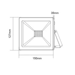 Προβολέας led μαύρος 20W 12-24V DC smd 6000K ψυχρό λευκό φως 1760lm στεγανός IP66