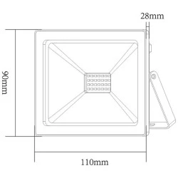 Προβολέας led μαύρος 20W 230V smd 3000K θερμό λευκό φως 1600lm στεγανός IP66