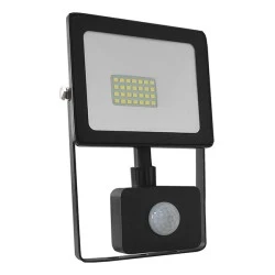 Προβολέας led slim 20W μαύρος με ανιχνευτή κίνησης 4000k ενδιάμεσο λευκό φως 230V 1700Lm IP66