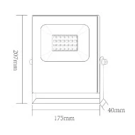 Προβολέας led μαύρος 20W RGBW εναλλαγής χρωμάτων 230V με smd στεγανός IP66
