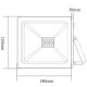 Προβολέας led μαύρος 30W 230V smd 3000K θερμό λευκό φως 2400lm στεγανός IP66