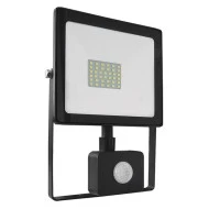 Προβολέας led slim 30W μαύρος με ανιχνευτή κίνησης 6000k ψυχρό λευκό φως 230V 2650Lm IP66
