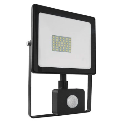 Προβολέας led slim 30W μαύρος με ανιχνευτή κίνησης 4000k ενδιάμεσο λευκό φως 230V 2550Lm IP66 Προβολέας led slim 30W μαύρος με ανιχνευτή κίνησης 4000k ενδιάμεσο λευκό φως 230V 2550Lm IP66