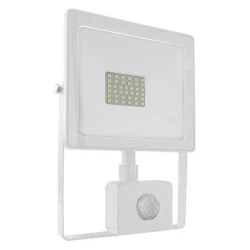 Προβολέας led slim 30W λευκός με ανιχνευτή κίνησης 6000k ψυχρό λευκό φως 230V 2650Lm IP66