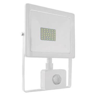 Προβολέας led slim 30W λευκός με ανιχνευτή κίνησης 6000k ψυχρό λευκό φως 230V 2650Lm IP66