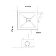 Προβολέας led slim 30W λευκός με ανιχνευτή κίνησης 6000k ψυχρό λευκό φως 230V 2650Lm IP66