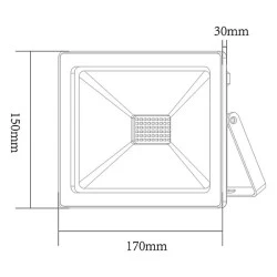 Προβολέας led μαύρος 50W 230V smd 3000K θερμό λευκό φως 4000lm στεγανός IP66