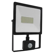 Προβολέας led slim 50W μαύρος με ανιχνευτή κίνησης 6000k ψυχρό λευκό φως 230V 4500Lm IP66