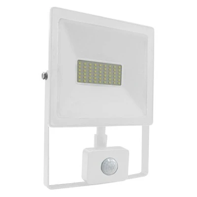 Προβολέας led slim 50W λευκός με ανιχνευτή κίνησης 4000k ενδιάμεσο λευκό φως 230V 4250Lm IP66