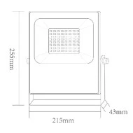 Προβολέας led μαύρος 50W RGBW εναλλαγής χρωμάτων 230V με smd στεγανός IP66