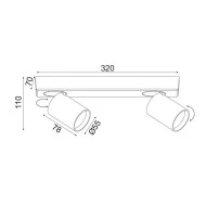 Φωτιστικό ELITIS 2xGU10 μαύρο αλουμίνιο 32x7x11cm εσωτερικού χώρου IP20
