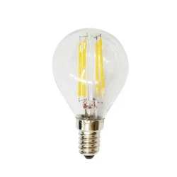 Λάμπα led filament σφαιρική Ε14 5W 230V 2700k θερμό λευκό φως 400Lm σε blister 2 τμχ