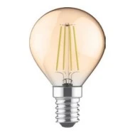 Λάμπα led σφαιρική filament Ε14 5W 230V 2700k θερμό λευκό φως 400lm με δυνατότητα ρύθμισης της έντασης φωτός & μελί κάλυμμα