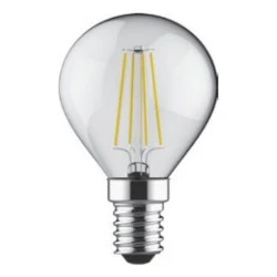 Λάμπα led σφαιρική filament Ε14 5W 230V 2700k θερμό λευκό φως 440lm με δυνατότητα ρύθμισης της έντασης φωτός & διάφανο κάλυμμα
