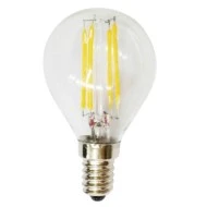 Λάμπα Led Filament E14 σφαιρική 6W 230V AC θερμό φως 2700k 550lm δέσμης 360° ντιμαριζόμενη