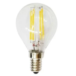 Λάμπα Led Filament E14 σφαιρική 6W 230V AC θερμό φως 2700k 550lm δέσμης 360° ντιμαριζόμενη