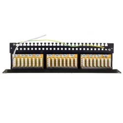 Patch Panel 24 ports για καλώδιο FTP Cat 5e και για rack 19 με εξαρτήματα στήριξης PULSAR RP-F24V5