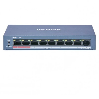 Ethernet Switch 9 θυρών 8x100Mbps PoE & 1x100Mbps UPLINK 60W max HIKVISION DS-3E0109P-E/M(B)