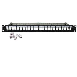 Patch Panel 24 θέσεων κενό για rack 19’’ ύψος 1U LINXCOM P24 KEYSTONE CAT5E