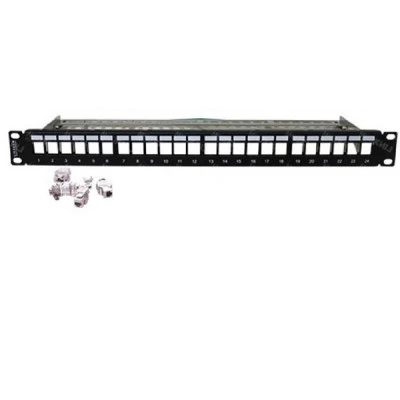 Patch Panel 24 θέσεων κενό για rack 19’’ ύψος 1U LINXCOM P24 KEYSTONE CAT5E