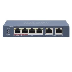 Ethernet Switch 6 θυρών 1x100Mbps HiPoE 3x100Mbps PoE &  2x100Mbps UPLINK 60W max HIKVISION DS-3E010