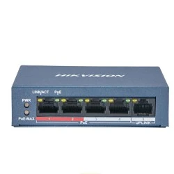 Ethernet Switch 4 x 100Mbps PoE θύρες &  1 x 100Mbps UPLINK 60W max HIKVISION DS-3E0105P-E(B)