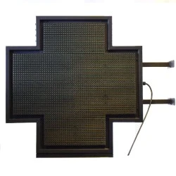 Σταυρός φαρμακείων ηλεκτρονικός LED 100x100cm με μεταλλικό πλαίσιο & ρυθμιζόμενη φωτεινότητα RGB