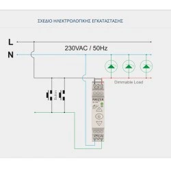 Ρυθμιστής φωτισμού ράγας 1 channel Wi-Fi 300W 230 VAC Smart Home Master SD-1CHL