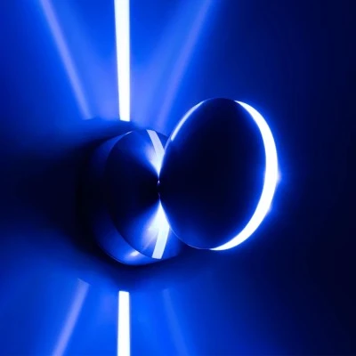 Μοντέρνα επιτοίχια απλίκα LED kelvo® SEPTUM 9W 1150lm AC 220-240V IP44 μπλε φως γκρι ανθρακί ματ 12x11x17cm Μοντέρνα επιτοίχια απλίκα LED kelvo® SEPTUM 9W 1150lm AC 220-240V IP44 μπλε φως γκρι ανθρακί ματ 12x11x17cm