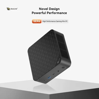 Mini PC Beelink SER 6, AMD Ryzen 9 6900HX, 16GB RAM, 500GB M.2 SSD, Κάρτα Γραφικών Radeon 680M, Windows 11 Pro
