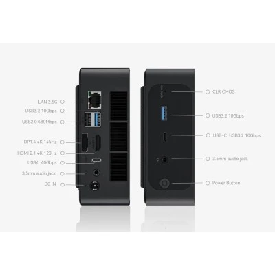 Mini PC Beelink SER 6, AMD Ryzen 9 6900HX, 16GB RAM, 500GB M.2 SSD, Κάρτα Γραφικών Radeon 680M, Windows 11 Pro