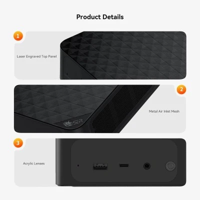 Mini PC Beelink SER 6, AMD Ryzen 9 6900HX, 16GB RAM, 500GB M.2 SSD, Κάρτα Γραφικών Radeon 680M, Windows 11 Pro