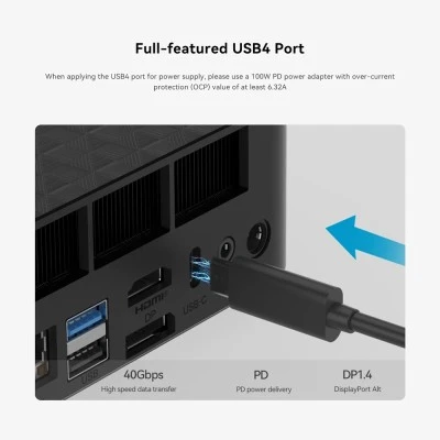 Mini PC Beelink SER 6, AMD Ryzen 9 6900HX, 16GB RAM, 500GB M.2 SSD, Κάρτα Γραφικών Radeon 680M, Windows 11 Pro