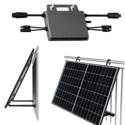 Σετ micro inverter TS800W 800W με βάσεις στήριξης αλουμινίου TSBRAC & 2 φωτοβολταϊκά πάνελ SRP200M μονοκρυσταλλικά 200W