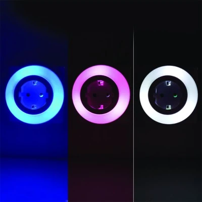 Led λαμπάκι νυκτός 0,5W 230V με πρίζα σούκο αισθητήρα λευκό/μπλε/κόκκινο φως λευκό πλαστικό IP20 Led λαμπάκι νυκτός 0,5W 230V με πρίζα σούκο αισθητήρα λευκό/μπλε/κόκκινο φως λευκό πλαστικό IP20