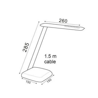 Φωτιστικό γραφείου LED 6W 230V ασημί 480Lm με δυνατότητα εναλλαγής απόχρωσης φωτισμού Dimmable Φωτιστικό γραφείου LED 6W 230V ασημί 480Lm με δυνατότητα εναλλαγής απόχρωσης φωτισμού Dimmable