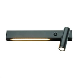 Επίτοιχο LED φωτιστικό HERMES 12W θερμό φως 3200k 980lm μαύρο μεταλλικό 28x11x8cm IP20