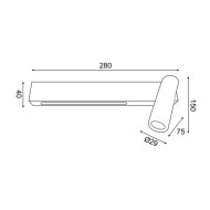 Επίτοιχο LED φωτιστικό HERMES 12W θερμό φως 3200k 980lm μαύρο μεταλλικό 28x11x8cm IP20 Επίτοιχο LED φωτιστικό HERMES 12W θερμό φως 3200k 980lm μαύρο μεταλλικό 28x11x8cm IP20
