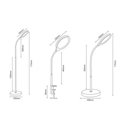 Φωτιστικό LED γραφείου STEFAN 3 in 110W CCT STEP DIMMABLE σε μαύρο χρώμα ΑΒS - αλουμίνιο  32Χ40Χ7cm